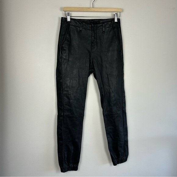 Rag & Bone Pajama Genuine Lamb Leather Black Jogger Pants sz 24 - Picture 7 of 8
